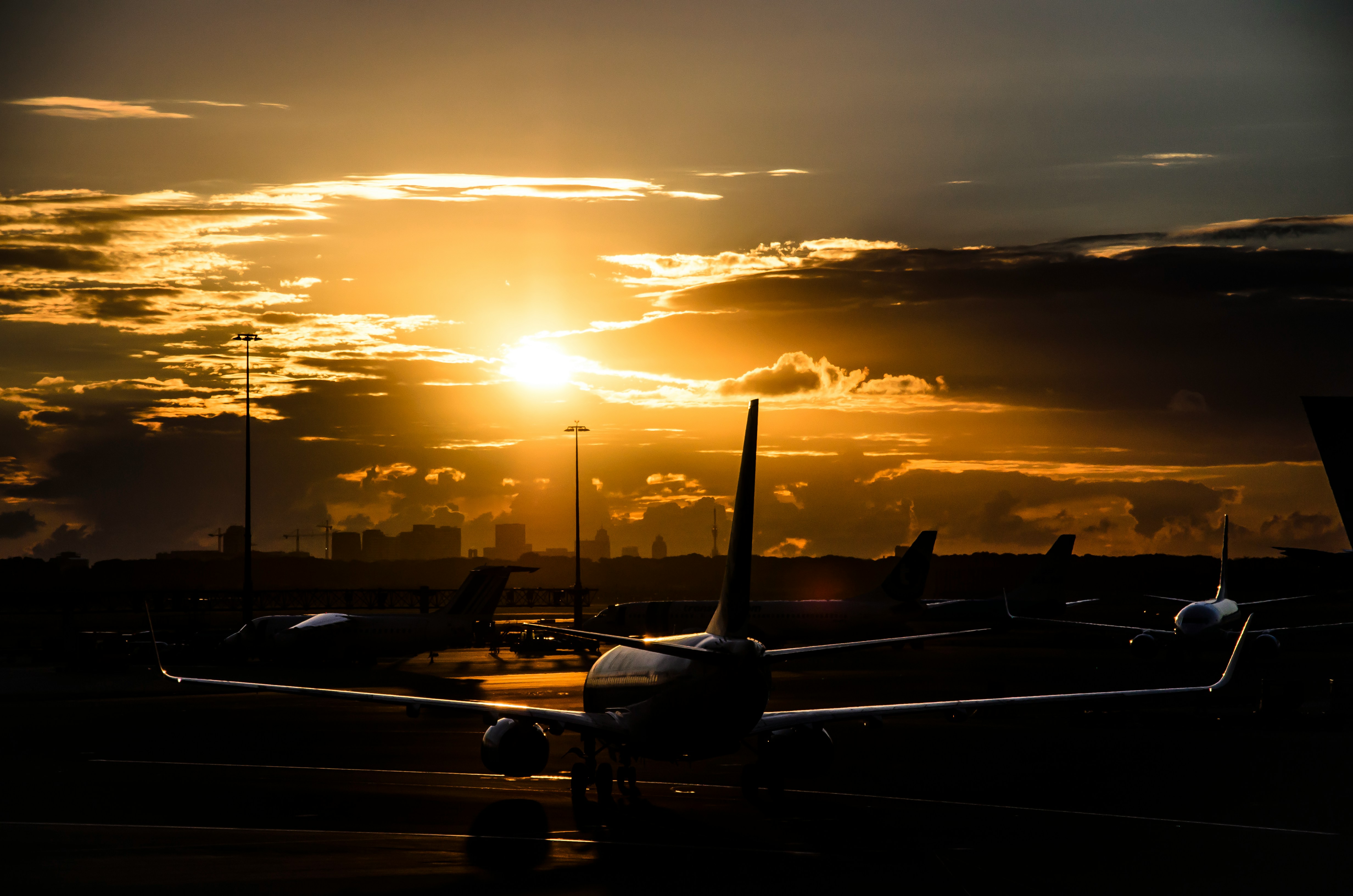 Airport tarmac at dawn